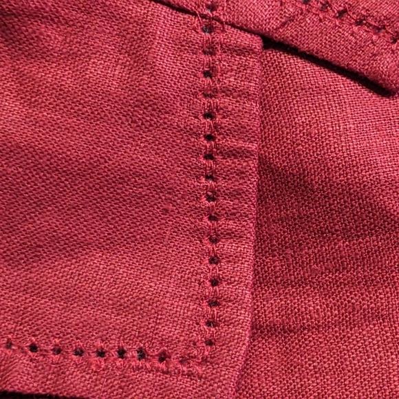 NWT EDDIE BAUER 100% Linen Burgundy Maxi Shirt Dress Size 16 - Picture 11 of 11